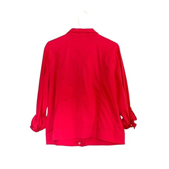 Chicos pink coral jacket with gold snaps and zipper size 2 - Picture 2 of 7